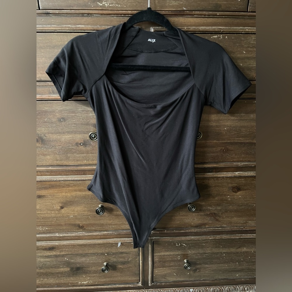 Alix NYC Black Bodysuit, Size Medium